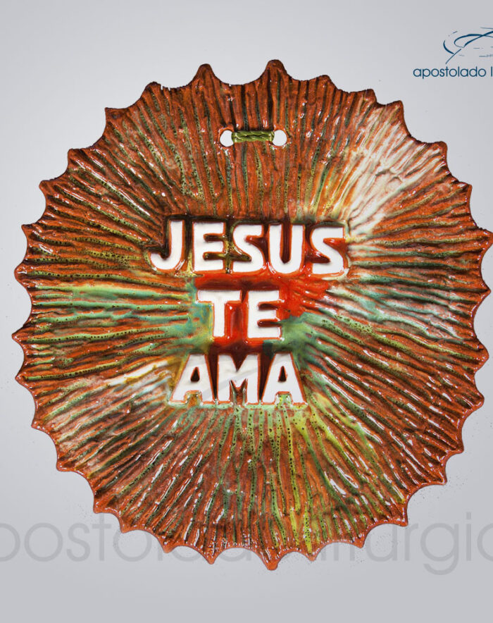 Quadro de Ceramica Jesus te ama 12X10 cm 2101 | Apostolado Litúrgico Brasil