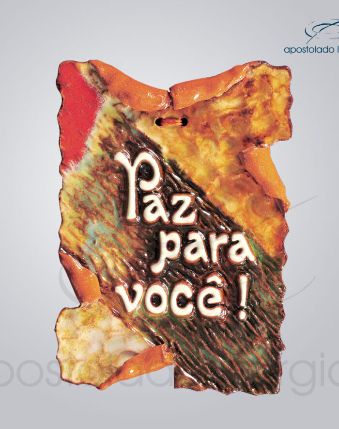 Quadro de Ceramica Paz Para Voce P1 15x10cm COD 2046 | Apostolado Litúrgico Brasil