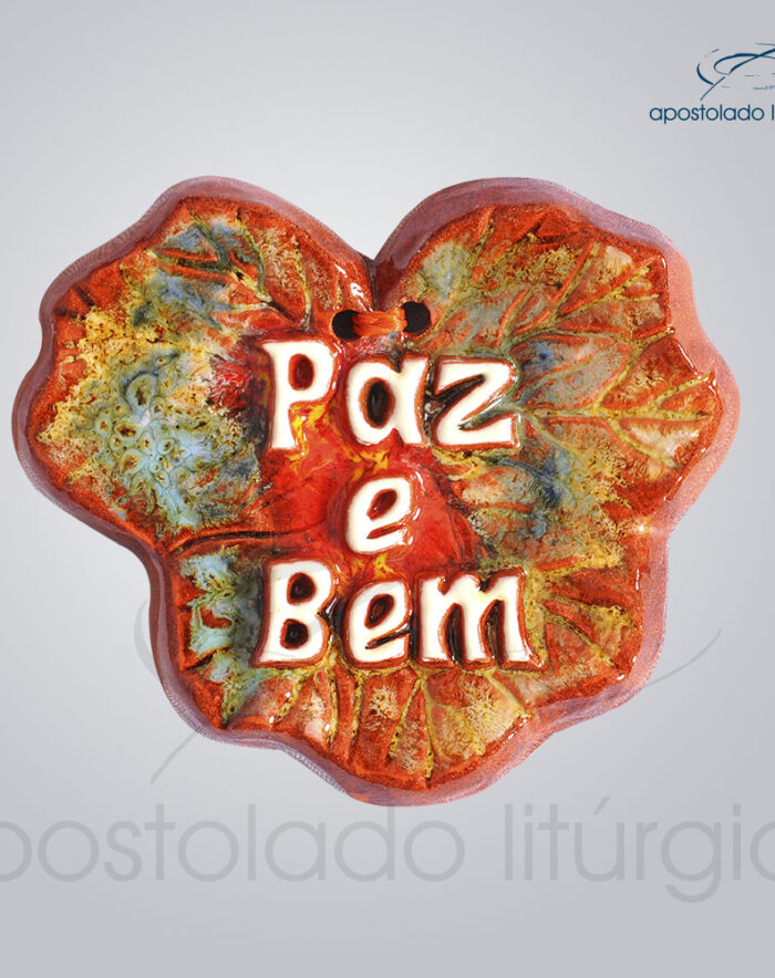 Quadro de Ceramica Paz e Bem 8x8 cm 2234 | Apostolado Litúrgico Brasil