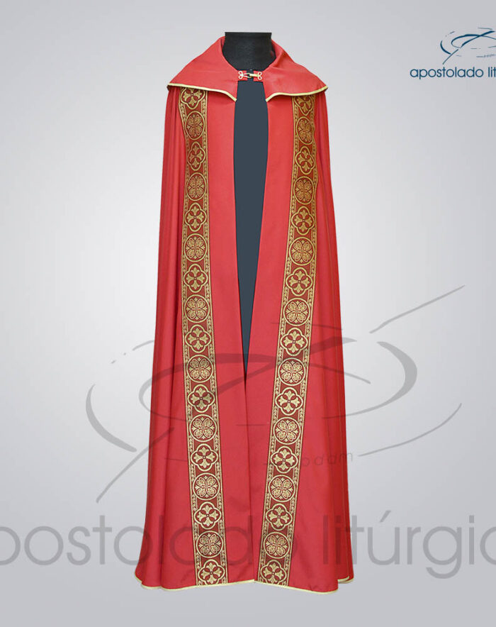 Capa de Bencao Crepe Seda Galao Largo N 10 Vermelha Frente COD 1153 | Apostolado Litúrgico Brasil