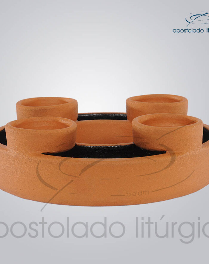 Coroa do Advento Ceramica Mini Lateral | Apostolado Litúrgico Brasil