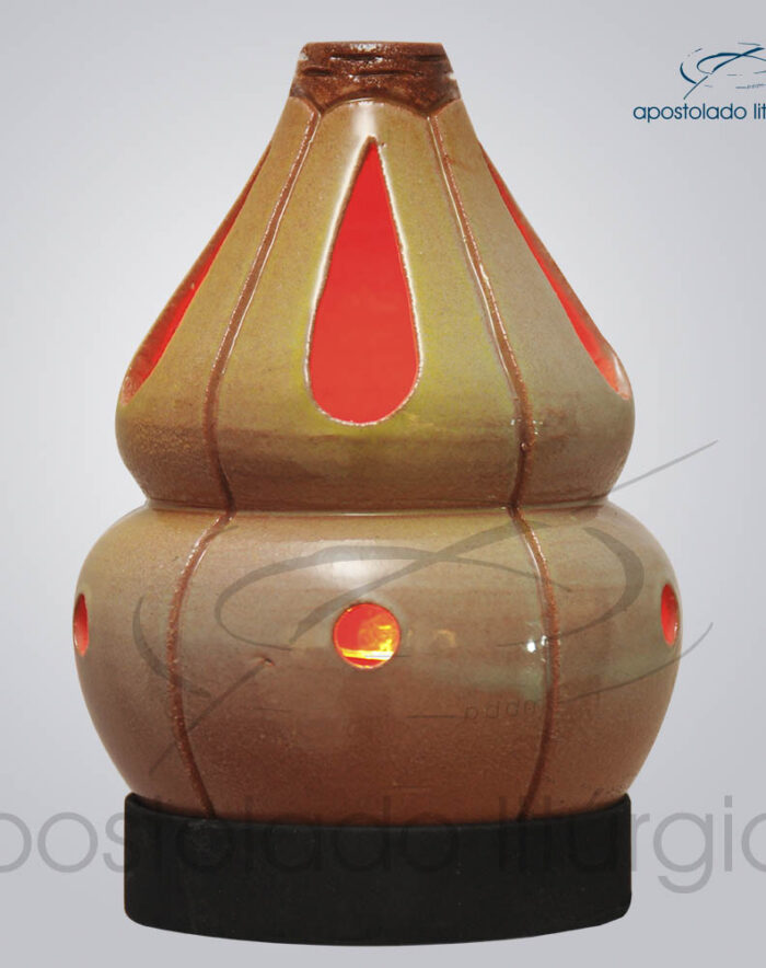 Indicador de Ceramica Chama Olho Esmaltado Parede Medio 15 cm Esverdeado COD 2175 | Apostolado Litúrgico Brasil