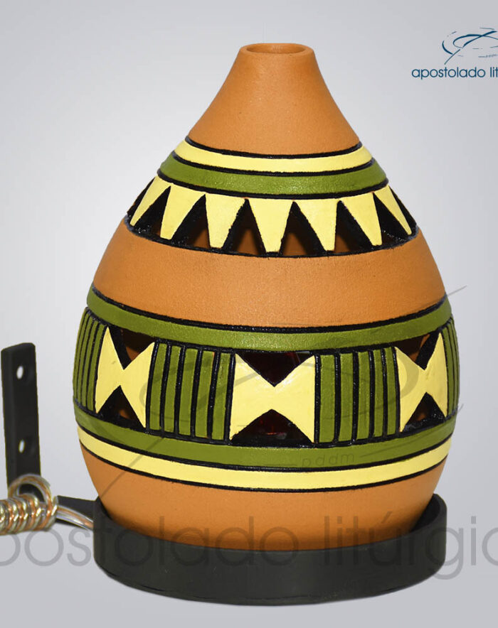 Indicador de Ceramica Grega Parede Medio 15cm Verde Ocre COD 2192 | Apostolado Litúrgico Brasil