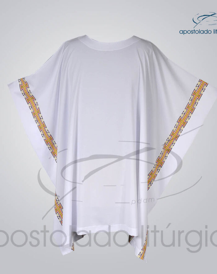 Veste com 2 Estampas Grega Branca Frente COD 3861 | Apostolado Litúrgico Brasil