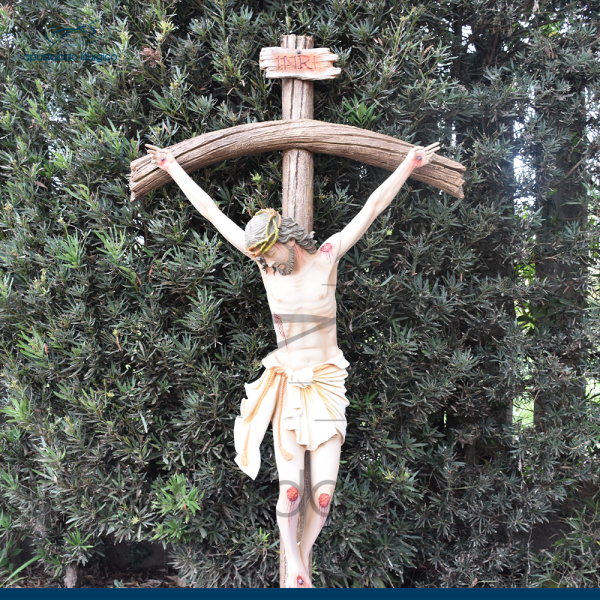 Imagem Cristo Crucificado 100cm com Cruz 200cm