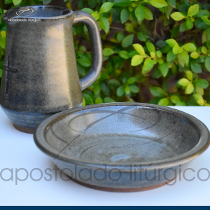 Jarra com Bacia Pequena Cinza escuro