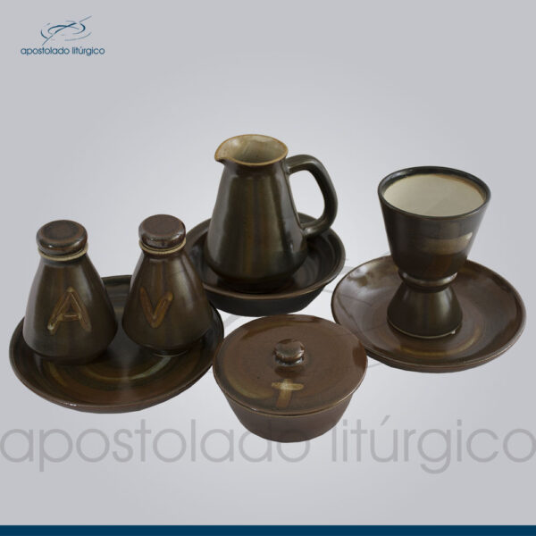 Conjunto de Celebração com Anel Médio Marrom