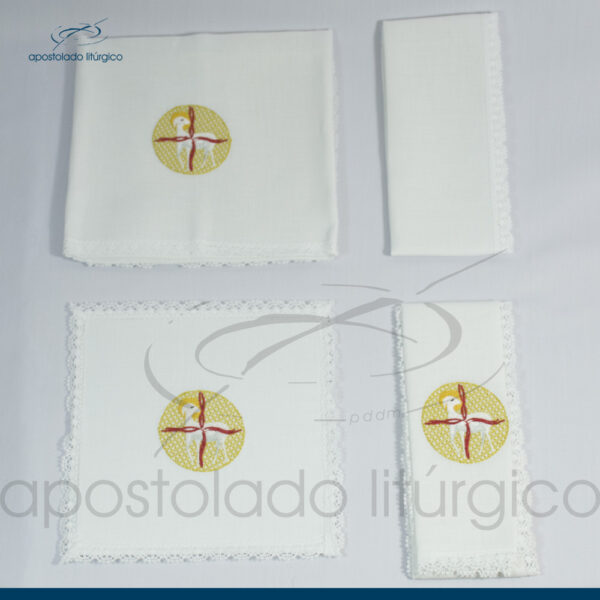 Conjunto para o Altar de algodão Bordado Cordeiro - Image 5