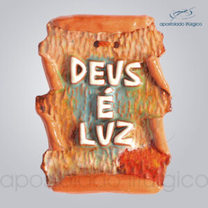 Quadro-de-Ceramica-Deus-e-Luz-Pergaminho-9x7cm-COD-2152