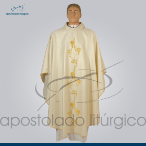 Casula Videira Ravena Pérola Bordada Frente