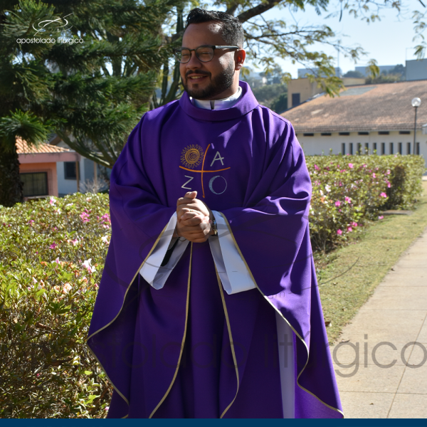 Casula bordada oxford roxo Aurora da Redenção - Imagem 2