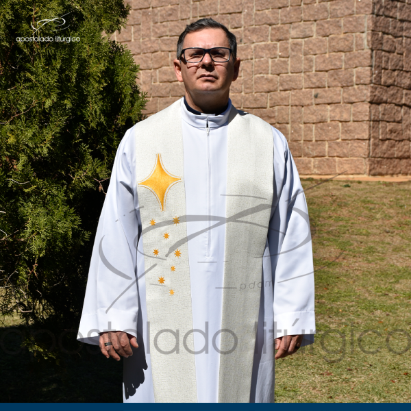 Estola presbiteral Luz das Nações Angeli bordada